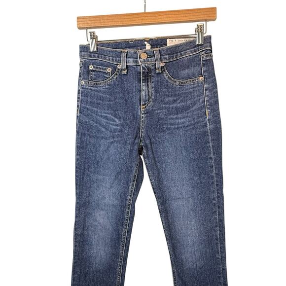 rag & bone Jeans Womens Size 26 (26x24) Blue Denim 10 Inch Ankle Skinny Crop Raw - Picture 3 of 10